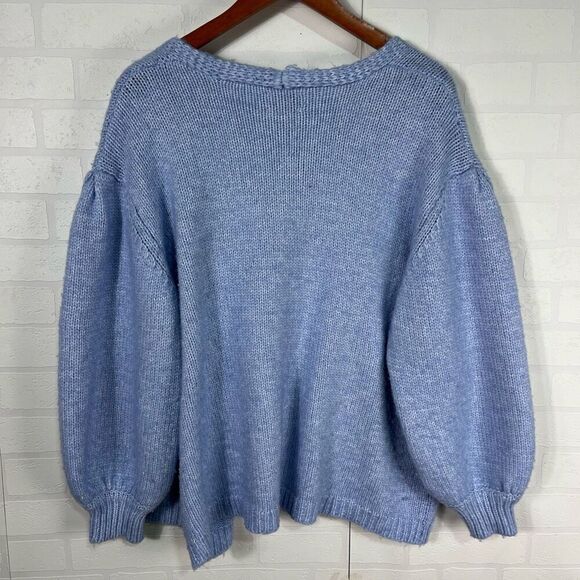 ASOS Womens Knit Cardigan Size 10 Baby Blue Cottagecore Cozy - Picture 8 of 11